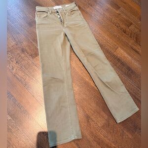 Denim Forum Straight Leg Jeans in Tan